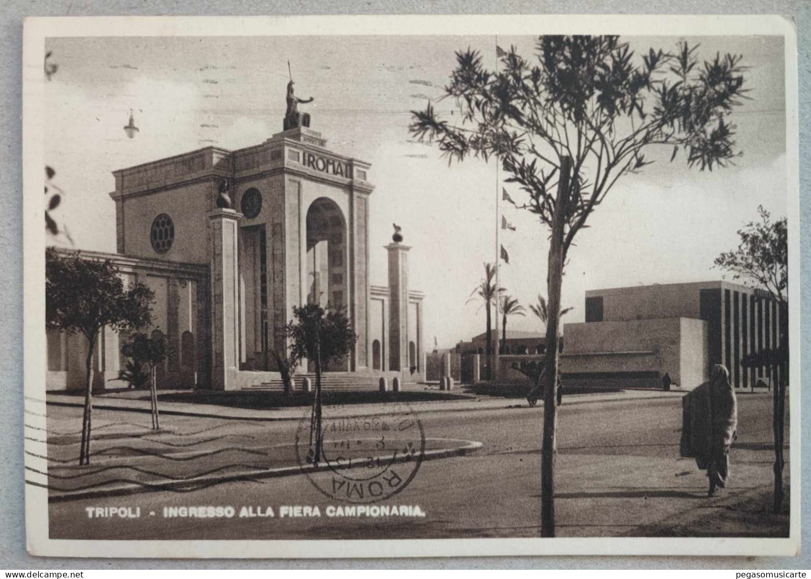 BF029 TRIPOLI - INGRESSO ALLA FIERA CAMPIONARIA ANIMATA  TRIPOLITANIA COLONIALE LIBIA 1939 - Libya