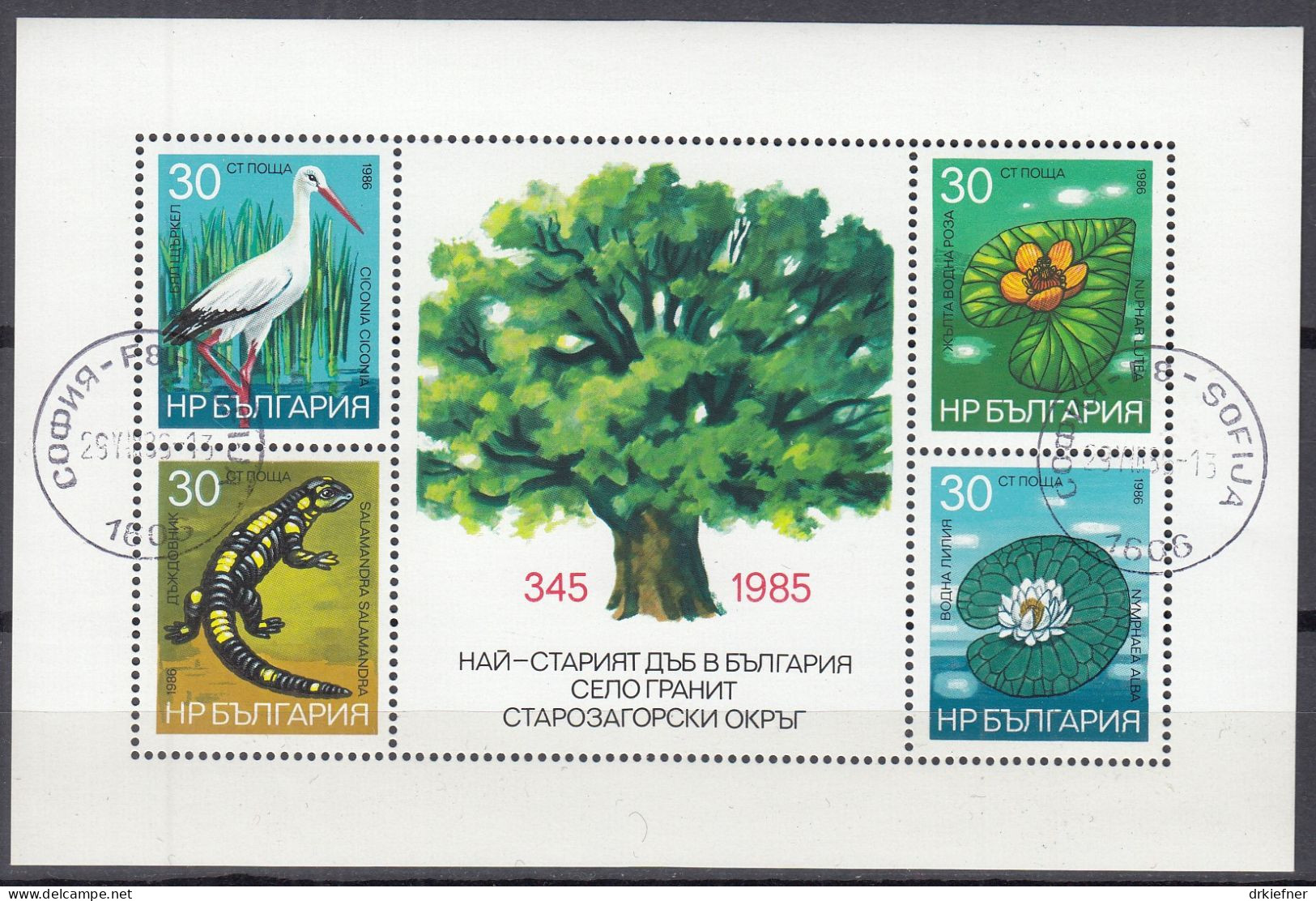 BULGARIEN  Block 167 A, Gestempelt, Natur- Und Umweltschutz, 1986 - Blocks & Sheetlets
