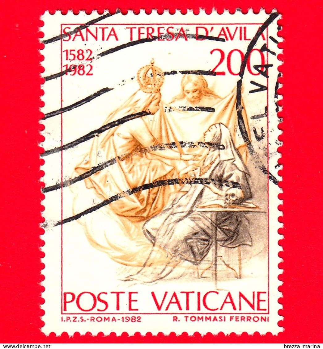 VATICANO - Usato - 1982 - 4º Centenario Della Morte Di Santa Teresa D'Avila - Una Visione Di S. Teresa - 200 - Oblitérés