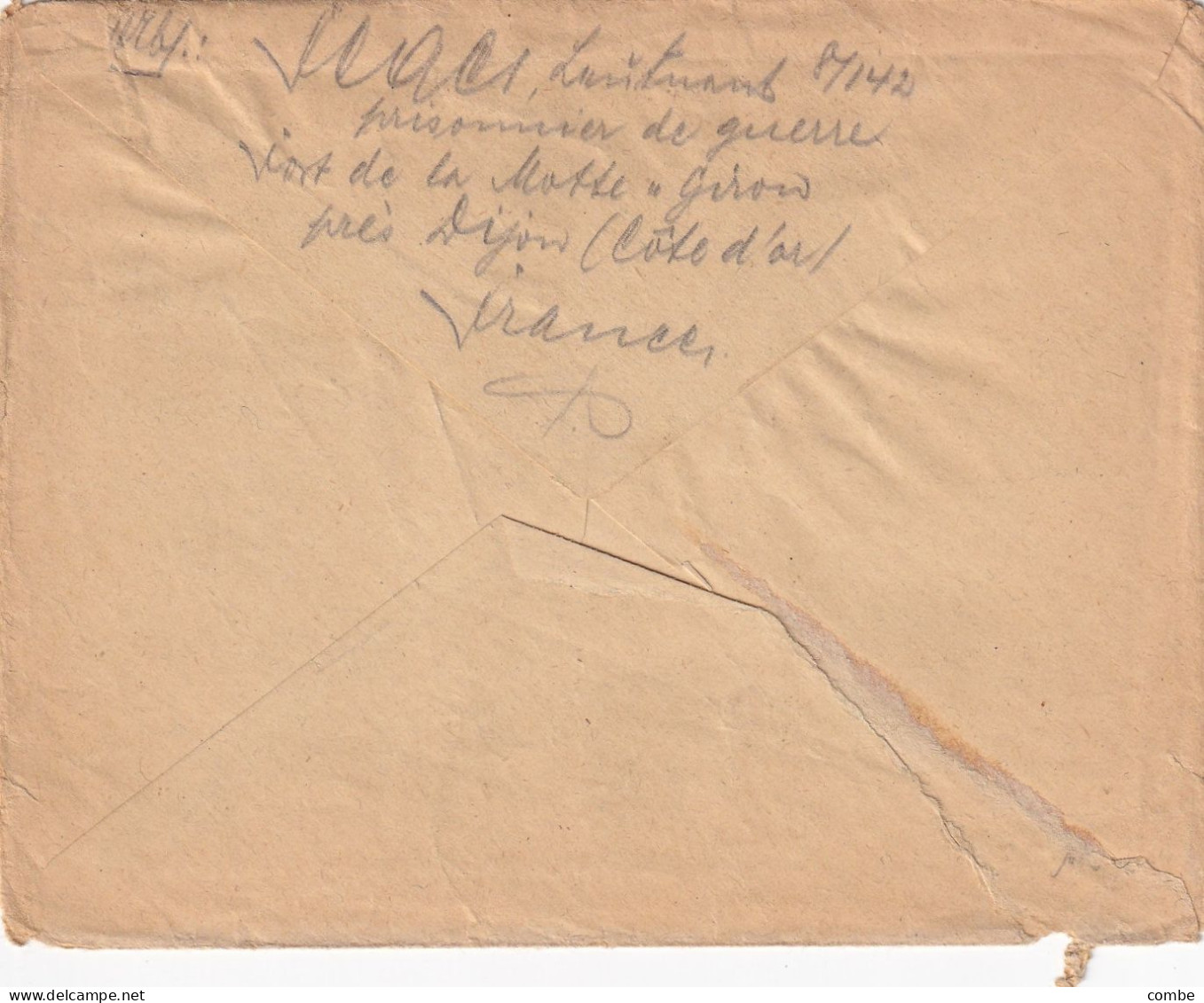 LETTRE. PRISONNIER. FORT DE LA MOTTE-GIRON. PRES DIJON. POUR MULHAUSEN. 3 CACHETS DE CONTROLE - WW II