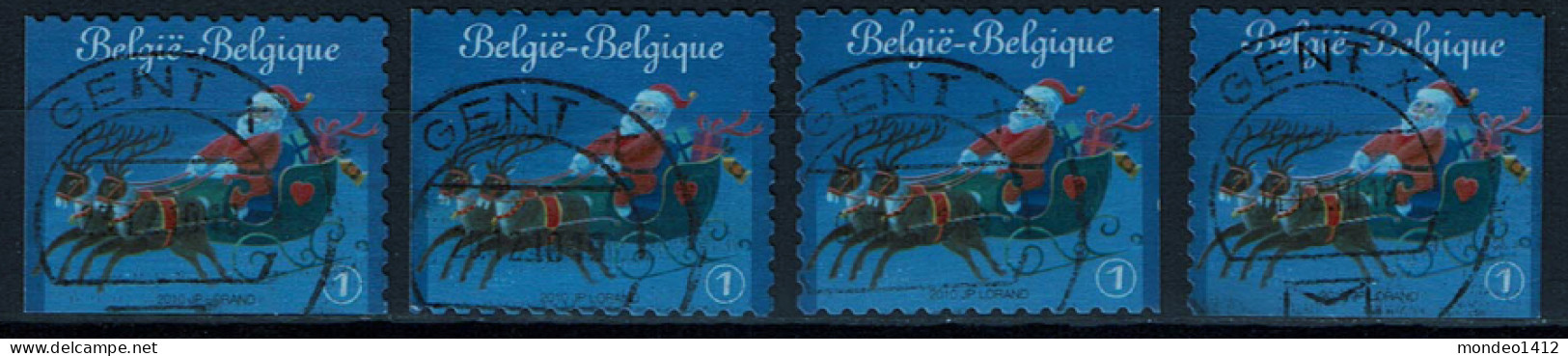 België OBP 4087 - Merry Christmas Santa Claus - Self Adhesive Complete - Oblitérés