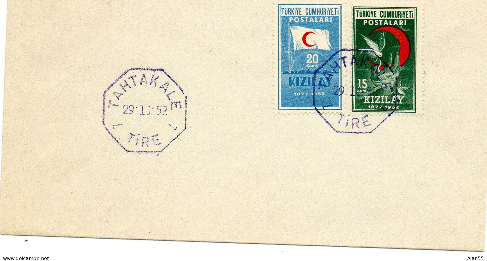 TURQUIE.1952. FDC. RED CRESCENT. CROISSANT-ROUGE. - FDC