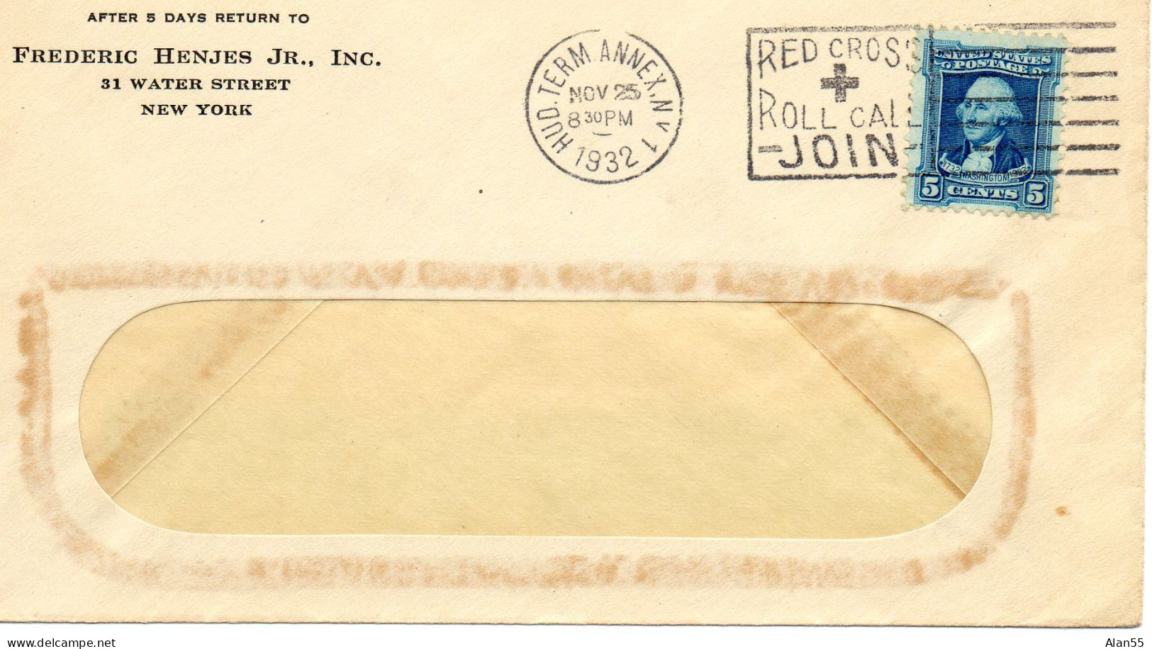 ETATS-UNIS.1932. LETTRE CROIX-ROUGE - Briefe U. Dokumente