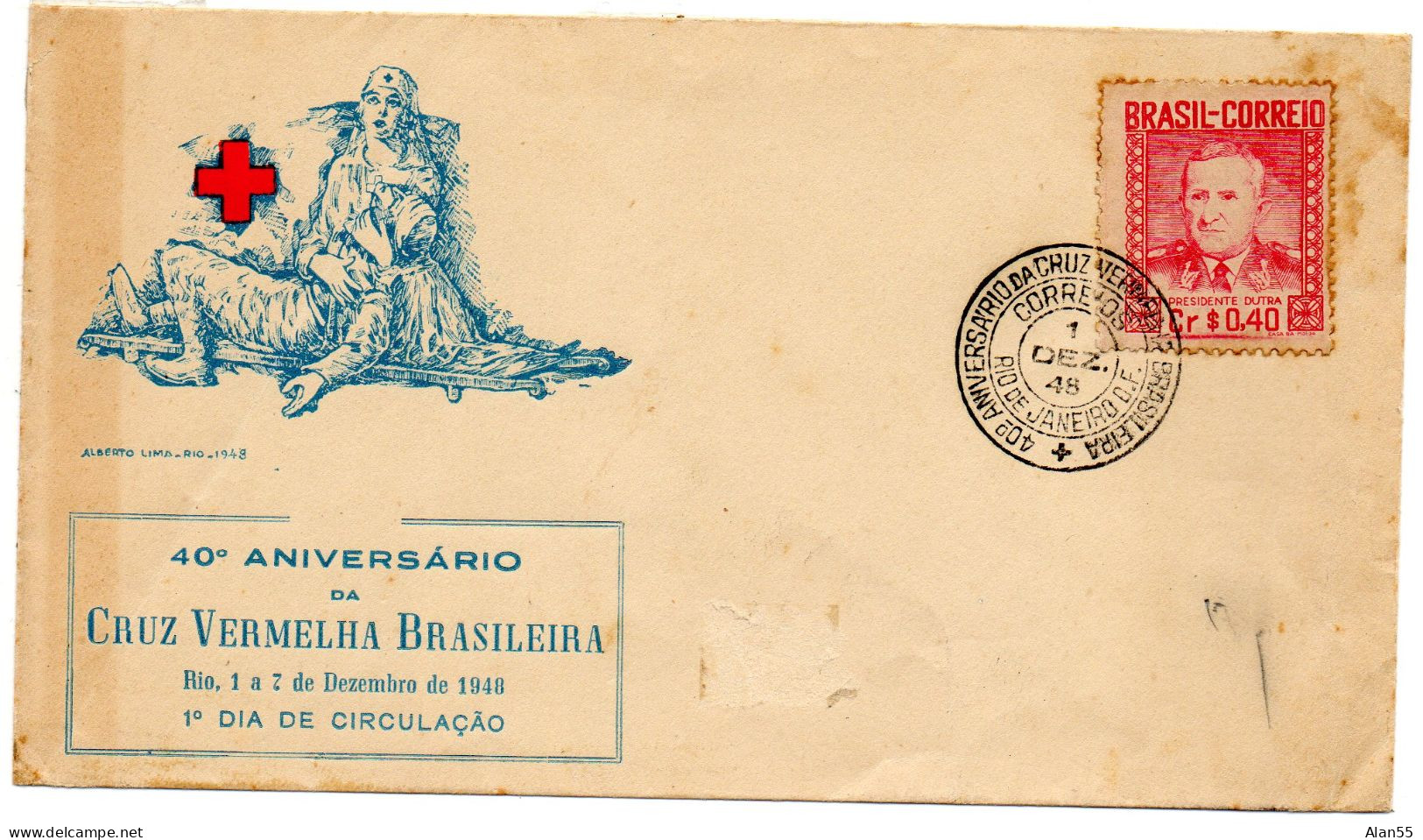 BRESIL.1948. FDC. CROIX-ROUGE - FDC