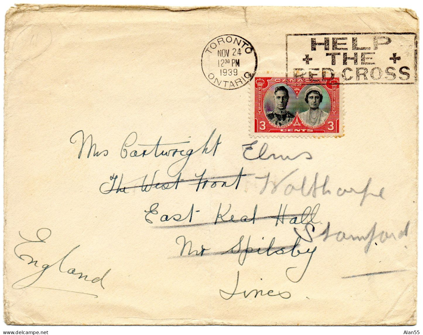 CANADA.1939.LETTRE Pour GRANDE-BRETAGNE. CROIX-ROUGE - Storia Postale