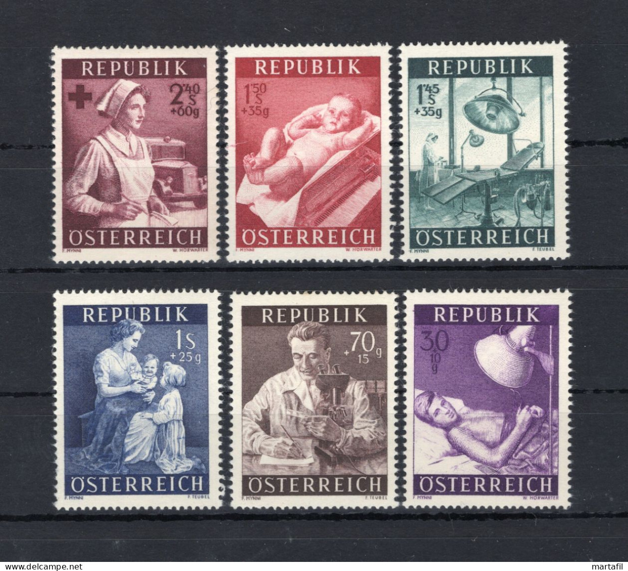 1954 AUSTRIA SET MNH ** 832/837 A Profitto Della Pubblica Sanità - Neufs