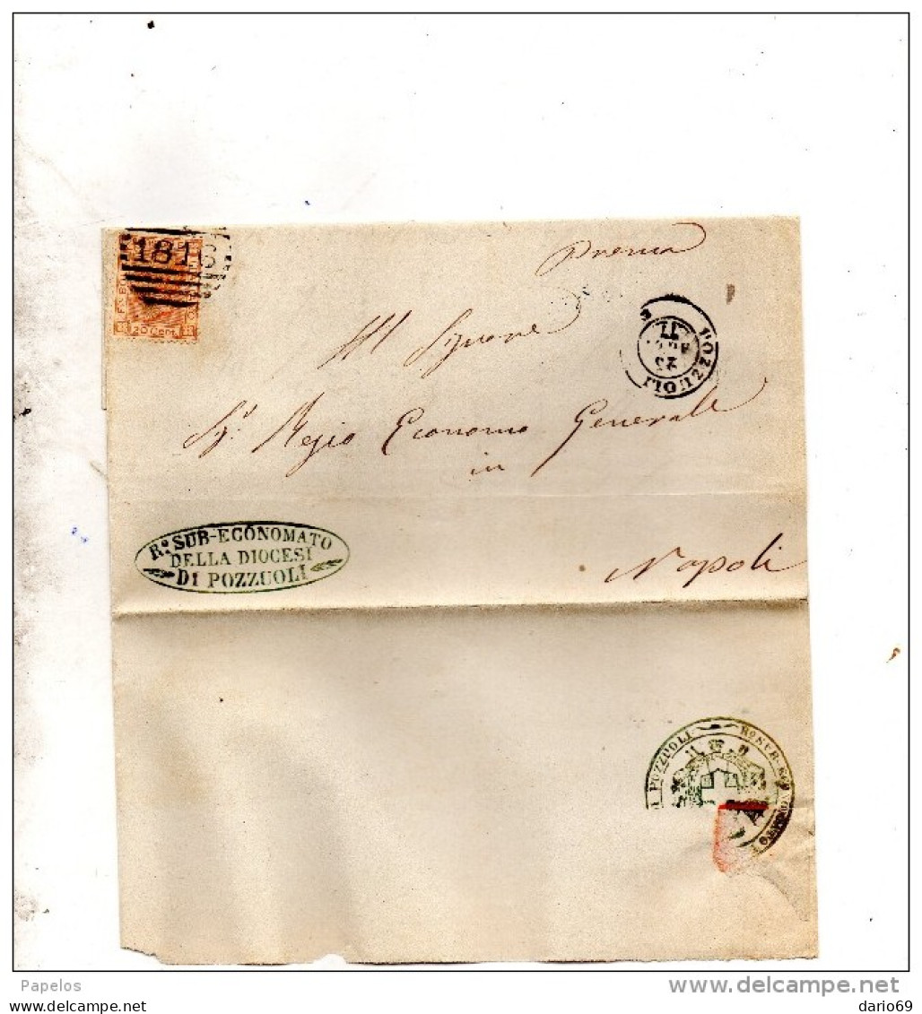 1877 LETTERA CON ANNULLO POZZUOLI NAPOLI - Storia Postale
