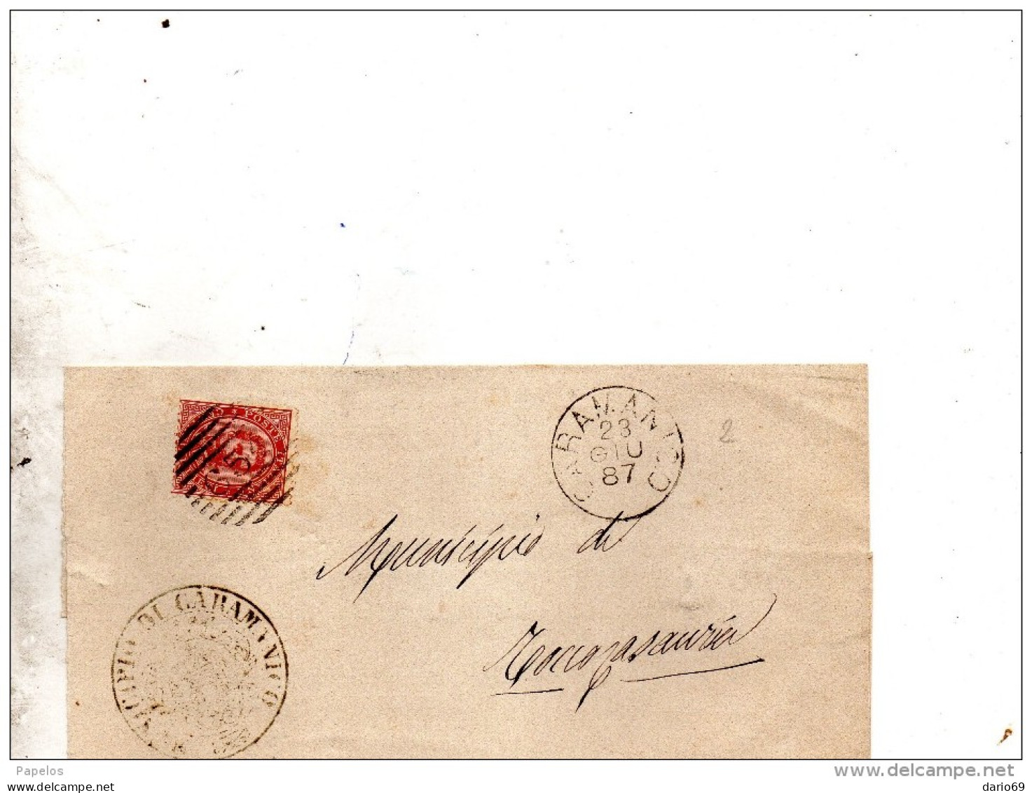 1887  LETTERA CON ANNULLO  CARAMANICO PESCARA - Storia Postale