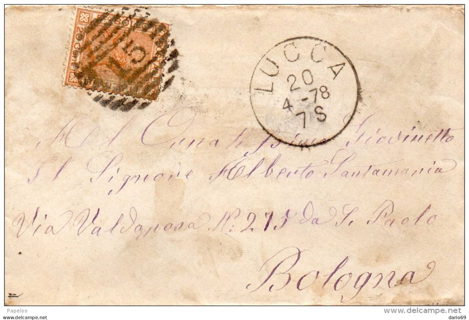 1878  LETTERA CON ANNULLO LUCCA - Poststempel