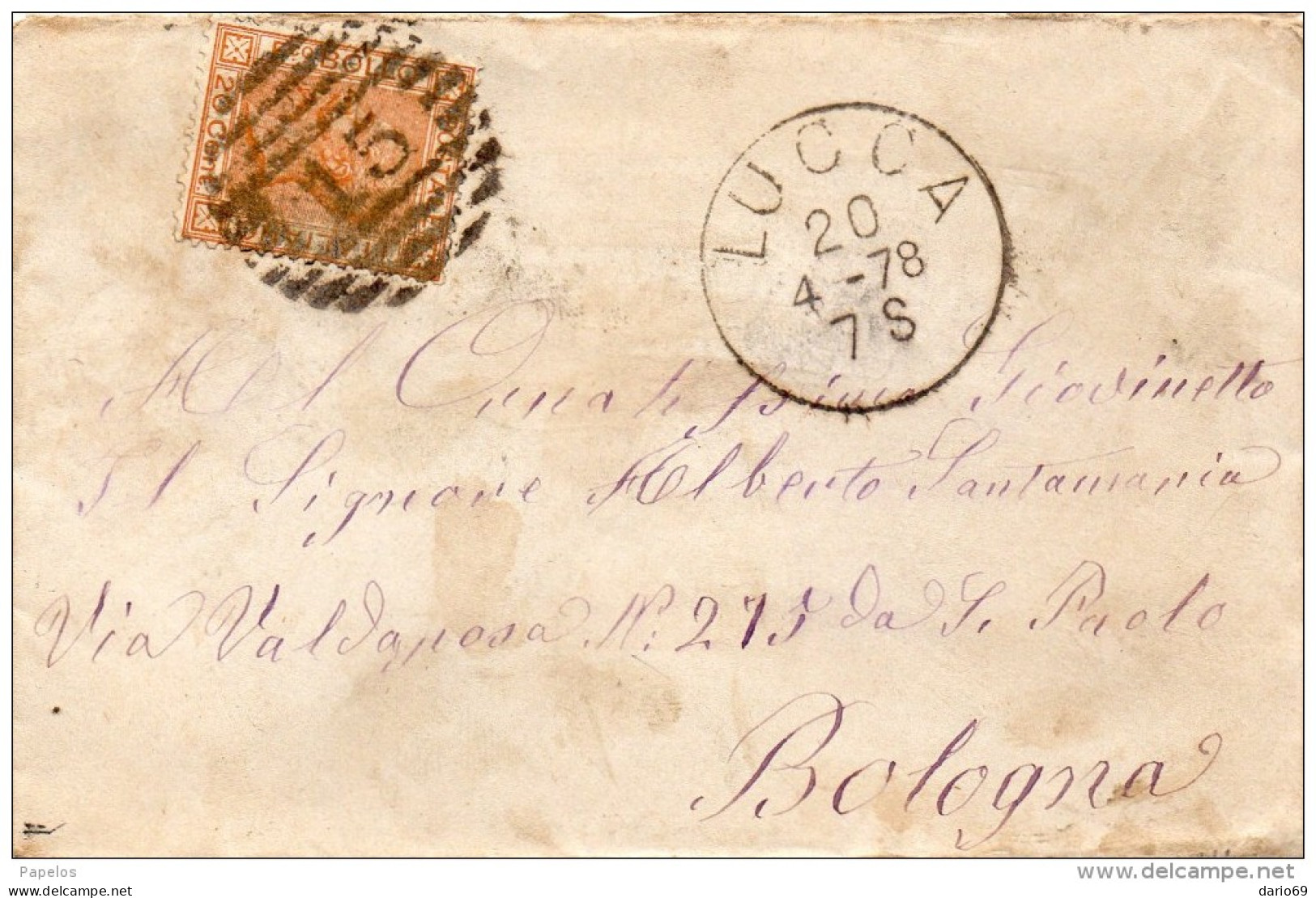 1878  LETTERA CON ANNULLO LUCCA - Storia Postale