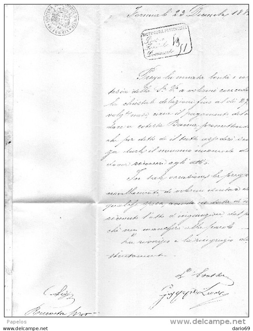 1882  LETTERA CON ANNULLO FORMIA - Storia Postale