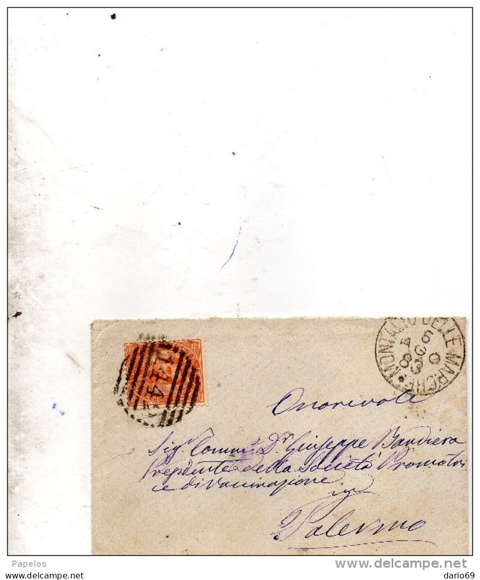 1883 LETTERA  CON ANNULLO MONTALTO NELLE MARCHE ASCOLI PICENO - Storia Postale