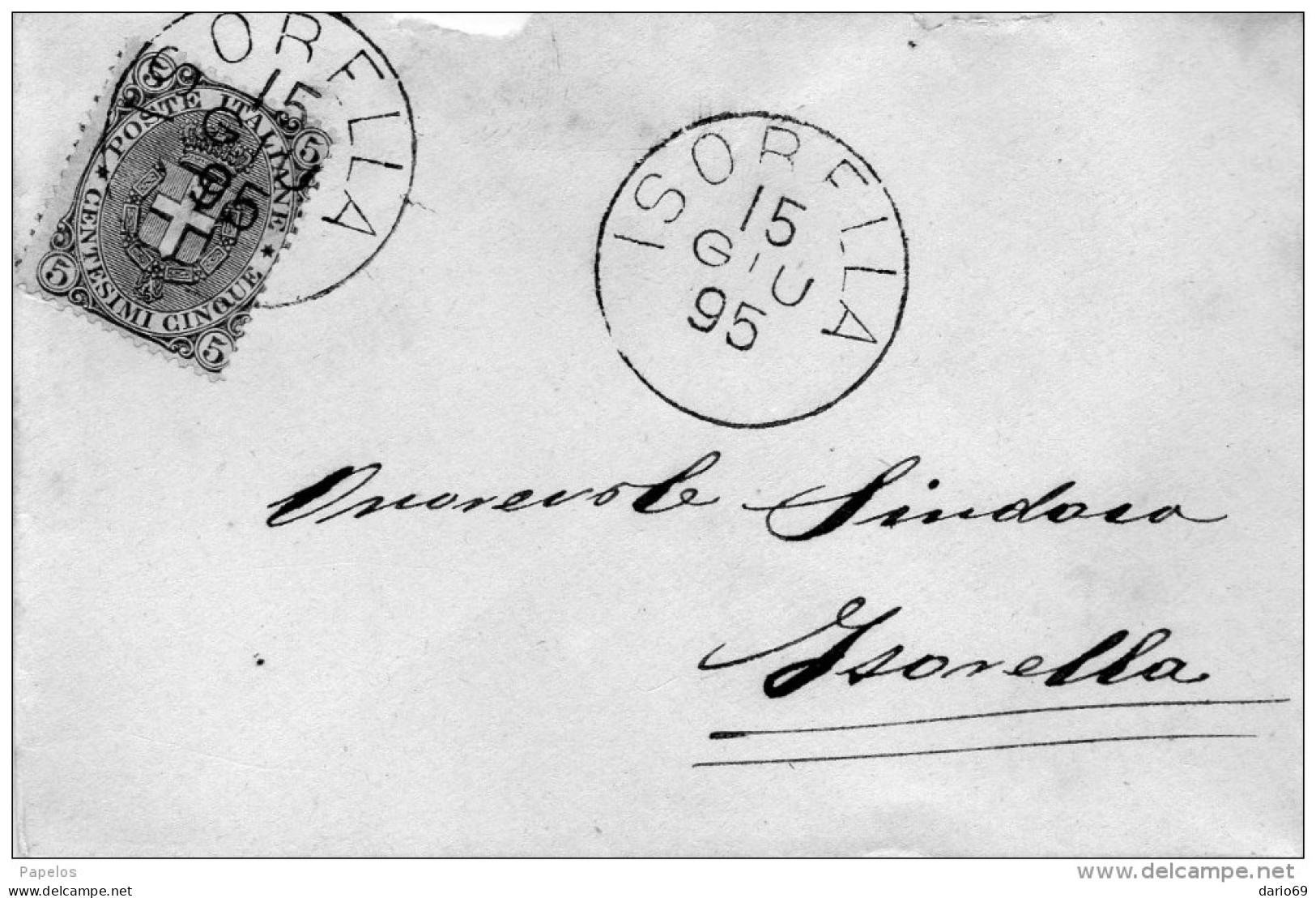 1895  LETTERA CON ANNULLO ISORELLE GENOVA - Storia Postale