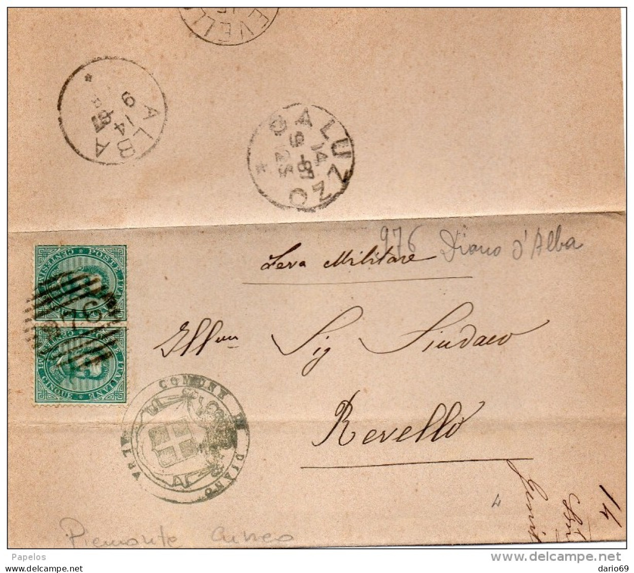 1887  LETTERA CON ANNULLO ALBA CUNEO - Storia Postale