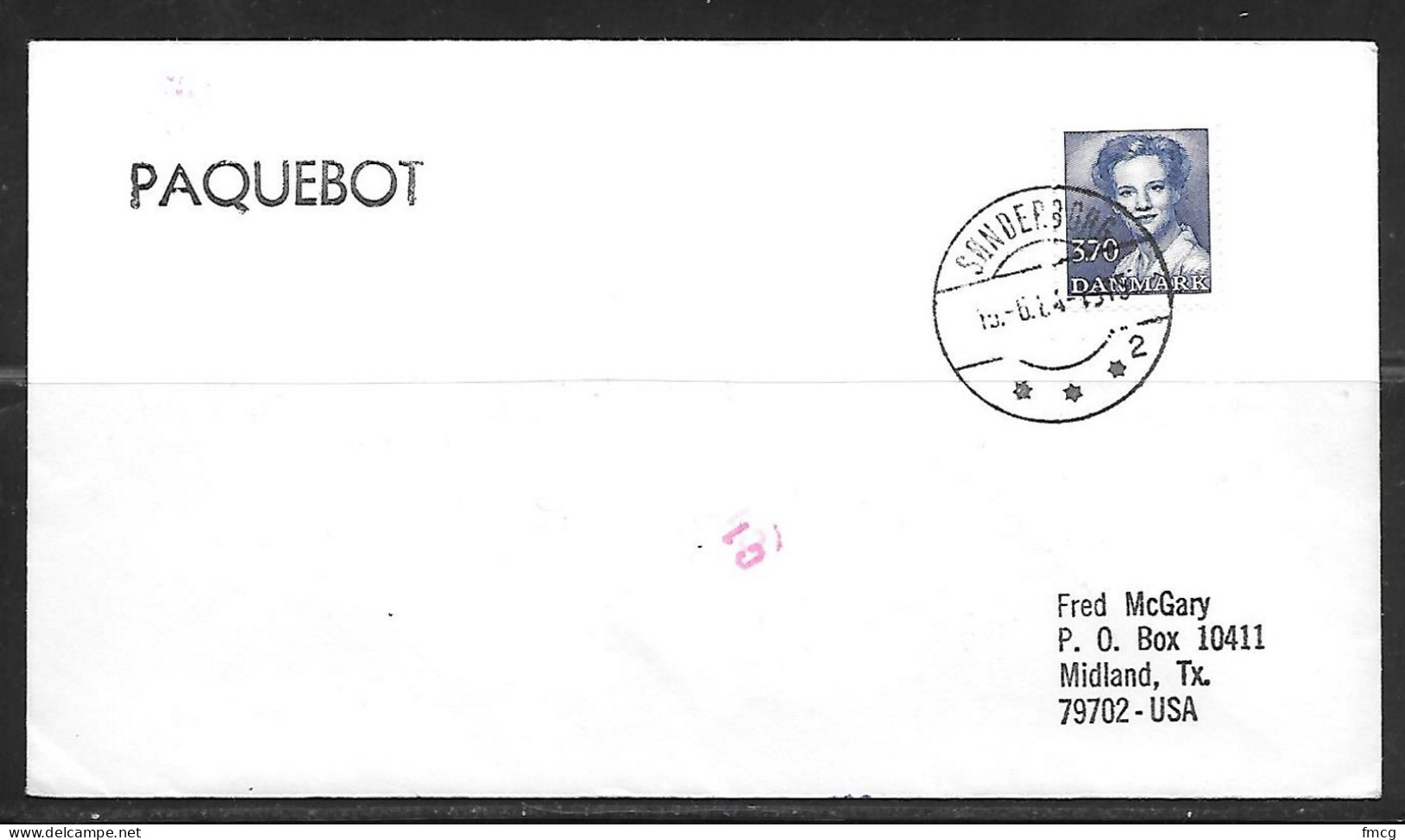 1984 Paquebot Cover, Sondeborg, Denmark - Cartas & Documentos