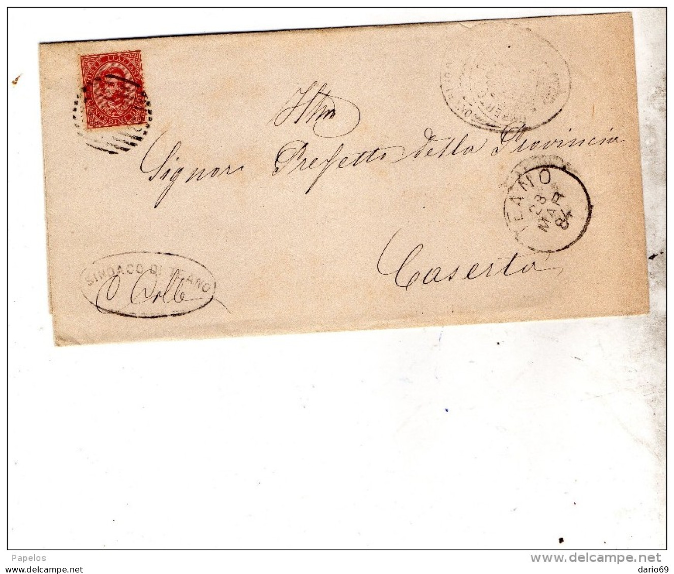 1884  LETTERA CON ANNULLO TEANO CASERTA - Storia Postale