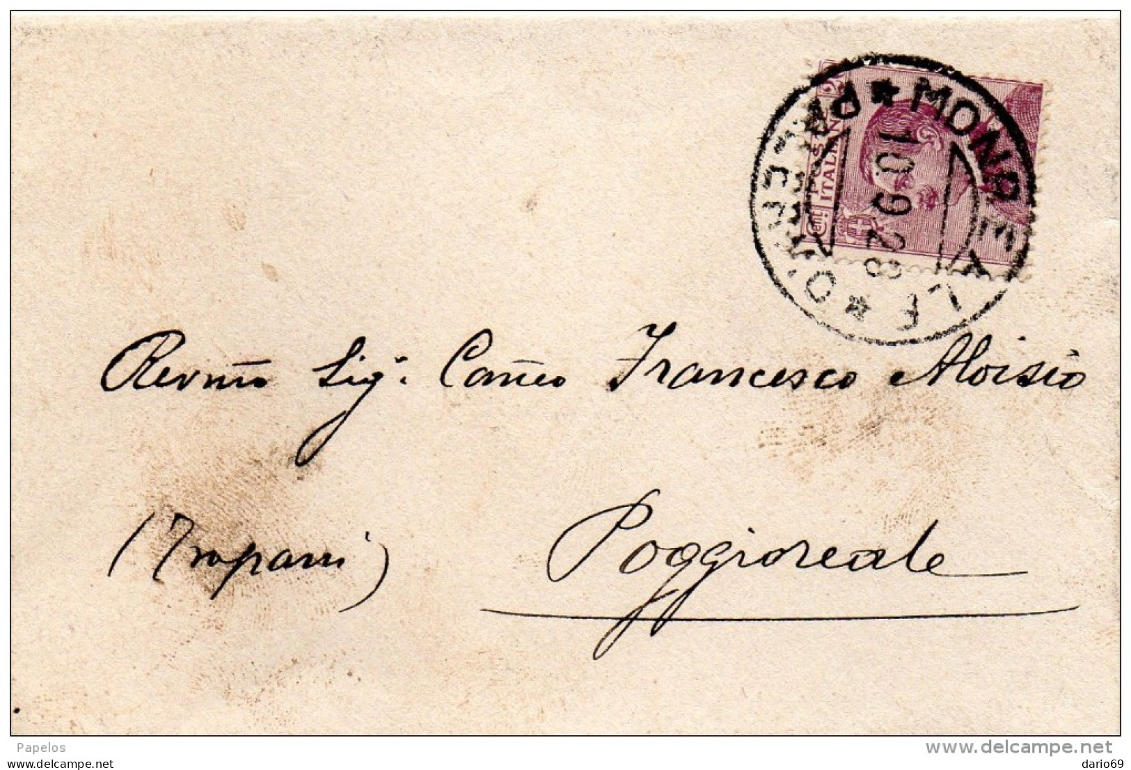 1928  LETTERA CON ANNULLO MONREALE PALERMO - Marcofilía