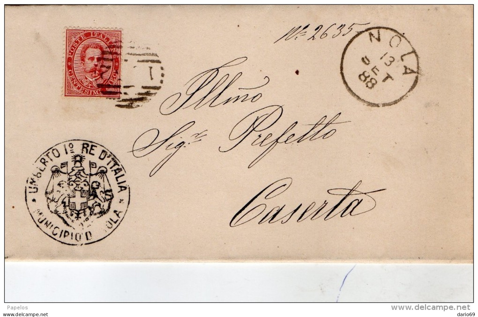 1888  LETTERA CON ANNULLO NOLA - Poststempel