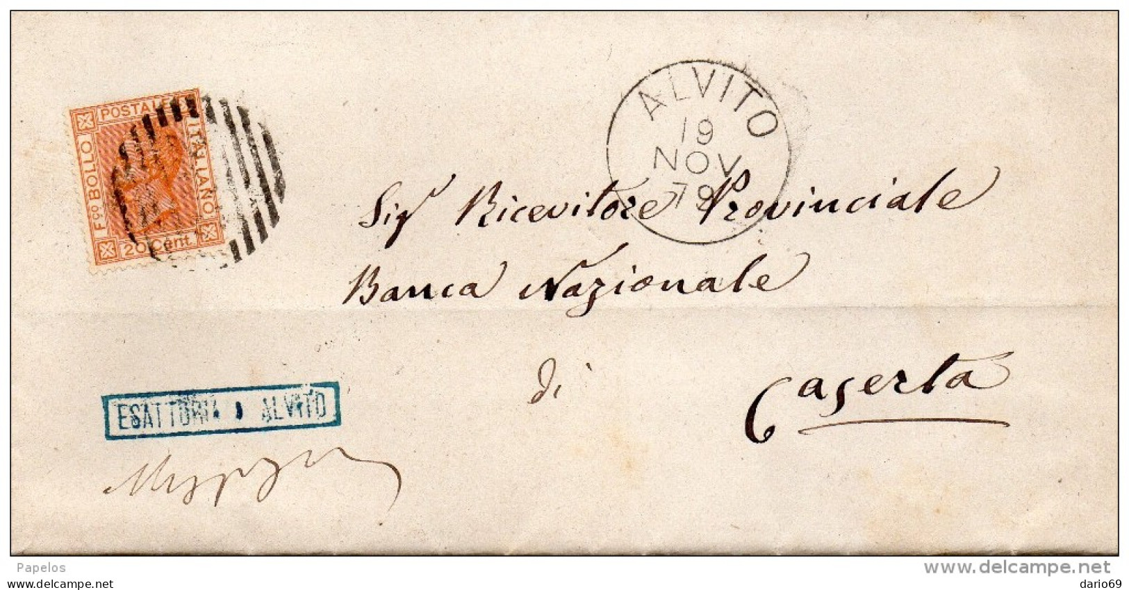 1880  LETTERA CON ANNULLO ALVITO FROSINONE - Poststempel