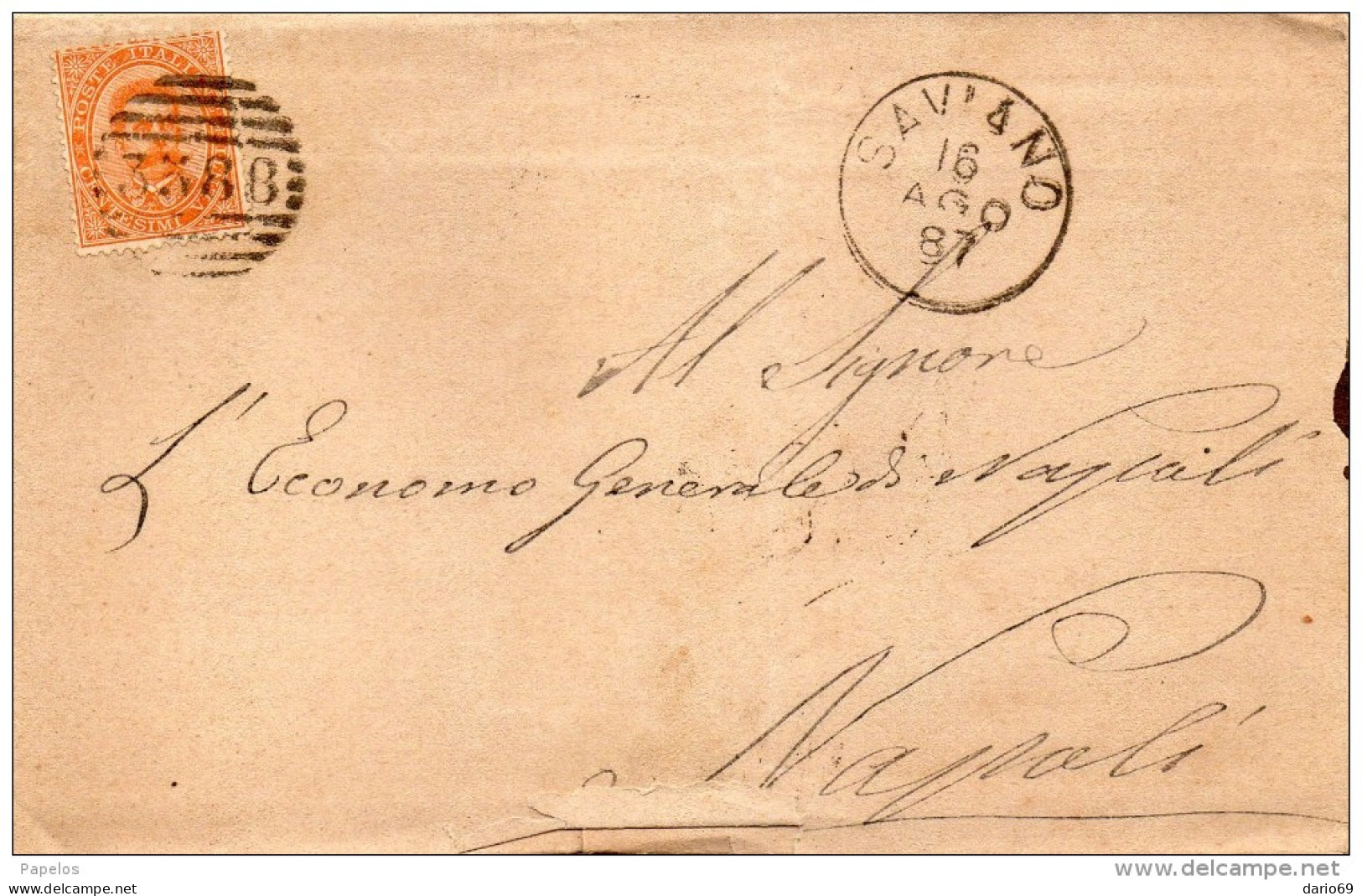 1887  LETTERA CON ANNULLO SAVIANO NAPOLI - Poststempel