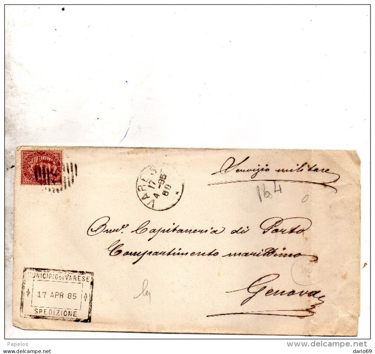 1885  LETTERA CON ANNULLO VARESE - Poststempel