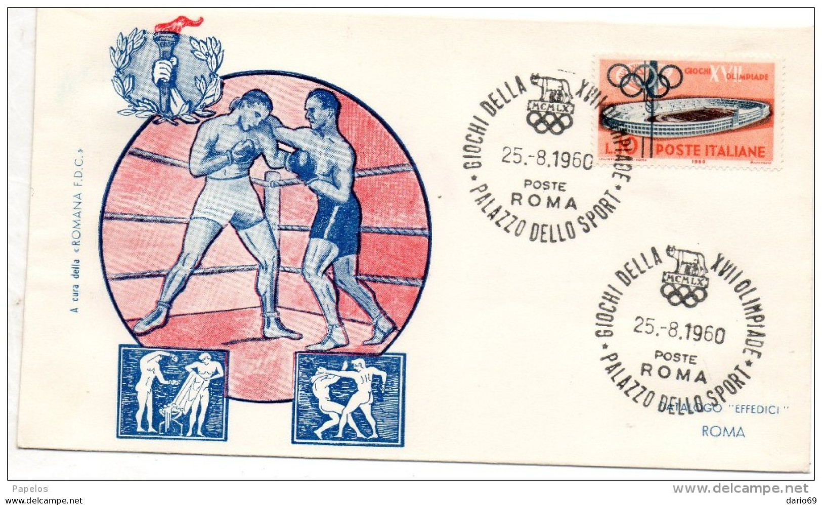 1960 LETTERA CON ANNULLO GIOCHI DELLA XVII OLIMPIADE ROMA - FDC