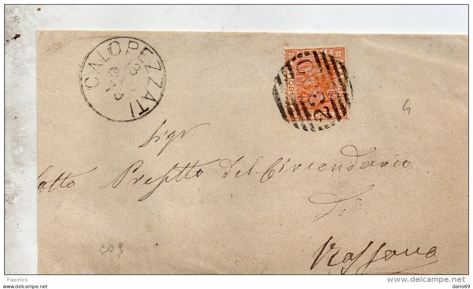 1879 LETTERA CON ANNULLO CALOPEZZATI COSENZA - Storia Postale