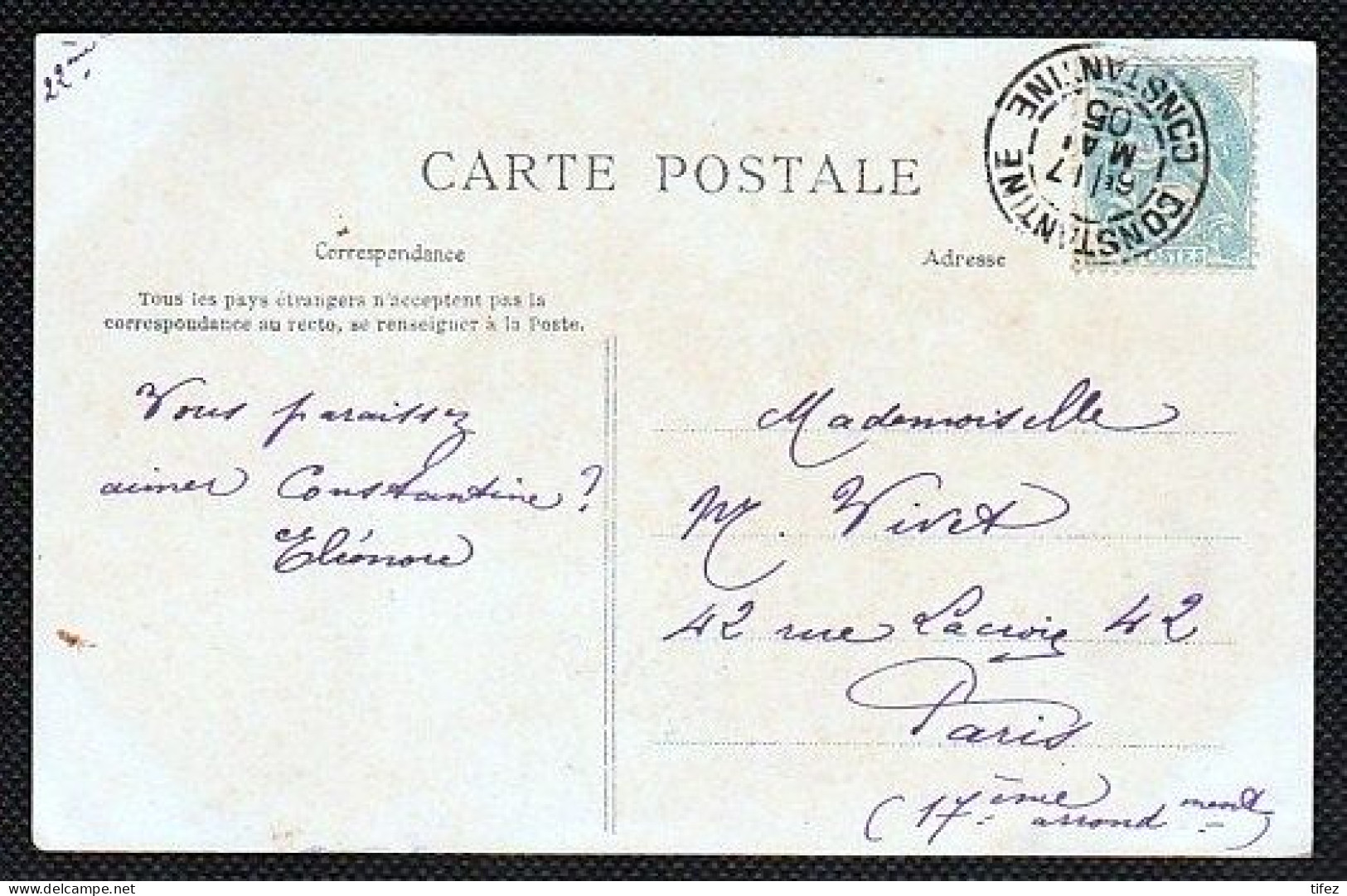 (38A)  Constantine- La Ville Et Les Casernes- Ecrite En 1905 - Konstantinopel