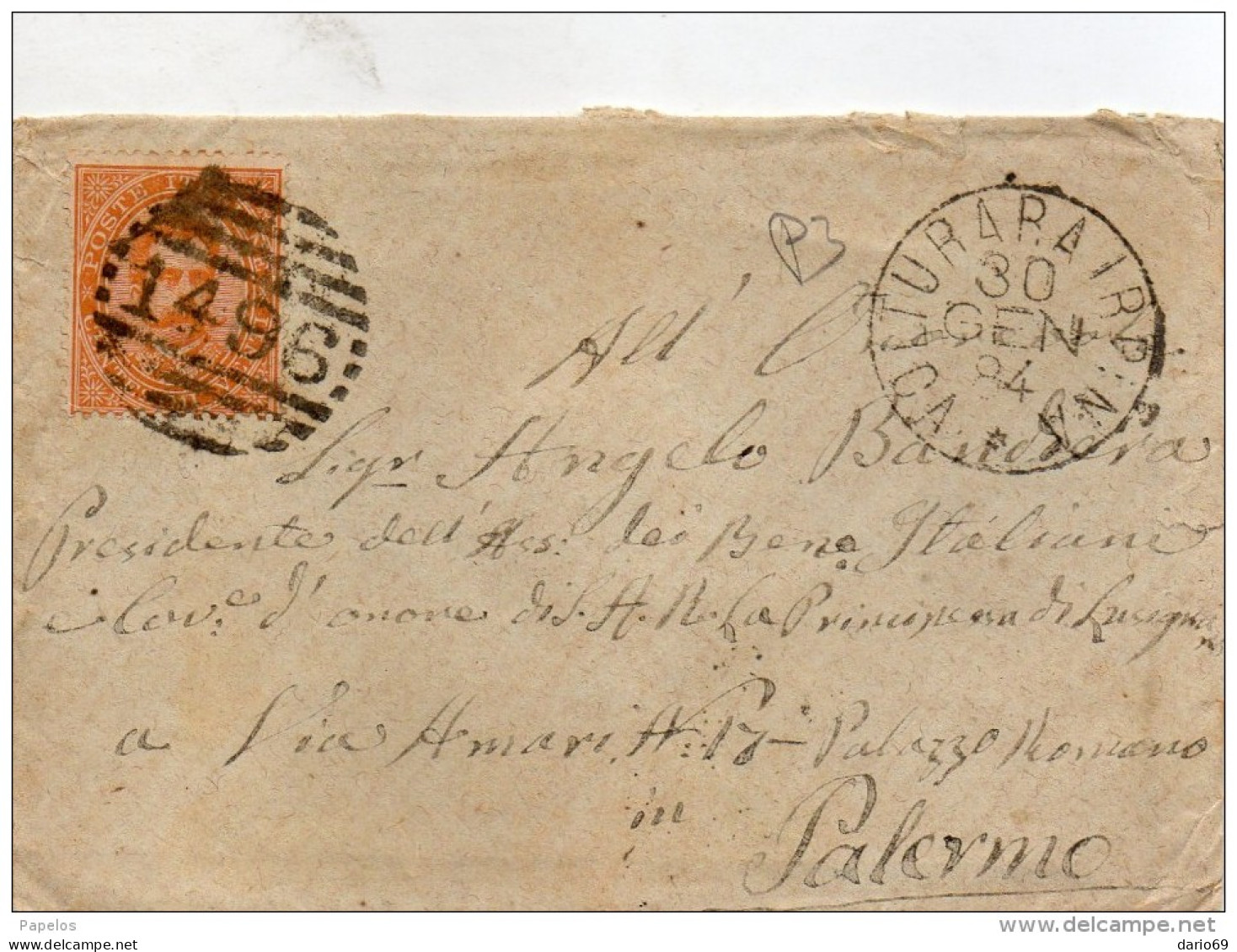 1884  LETTERA CON ANNULLO VOLTURARA  IRPINA AVELLINO - Poststempel