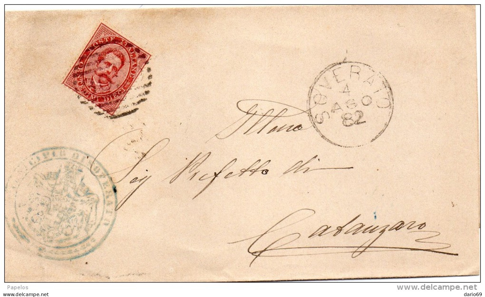 1882  LETTERA CON ANNULLO SOVERATO CATANZARO - Poststempel