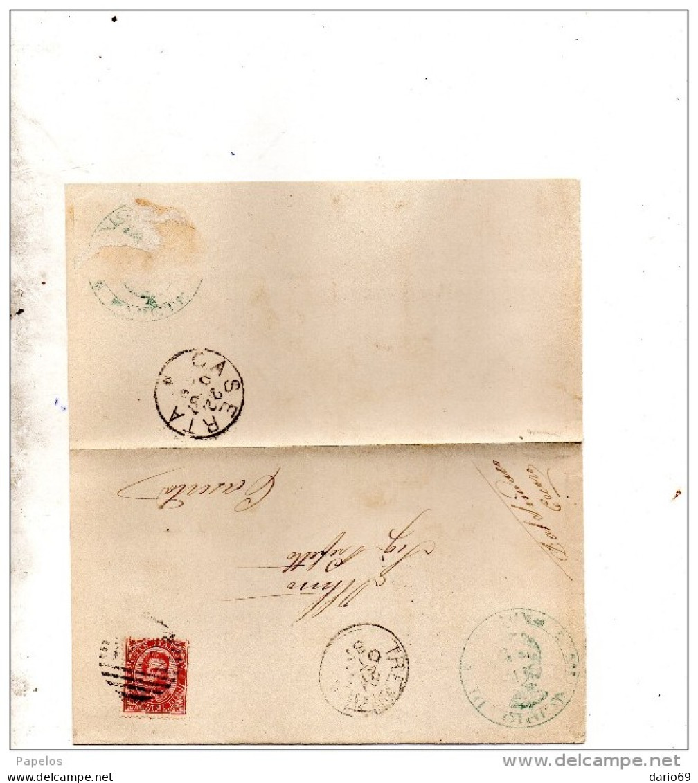 1887  LETTERA CON ANNULLO TRENTOLA  CASERTA - Marcophilie