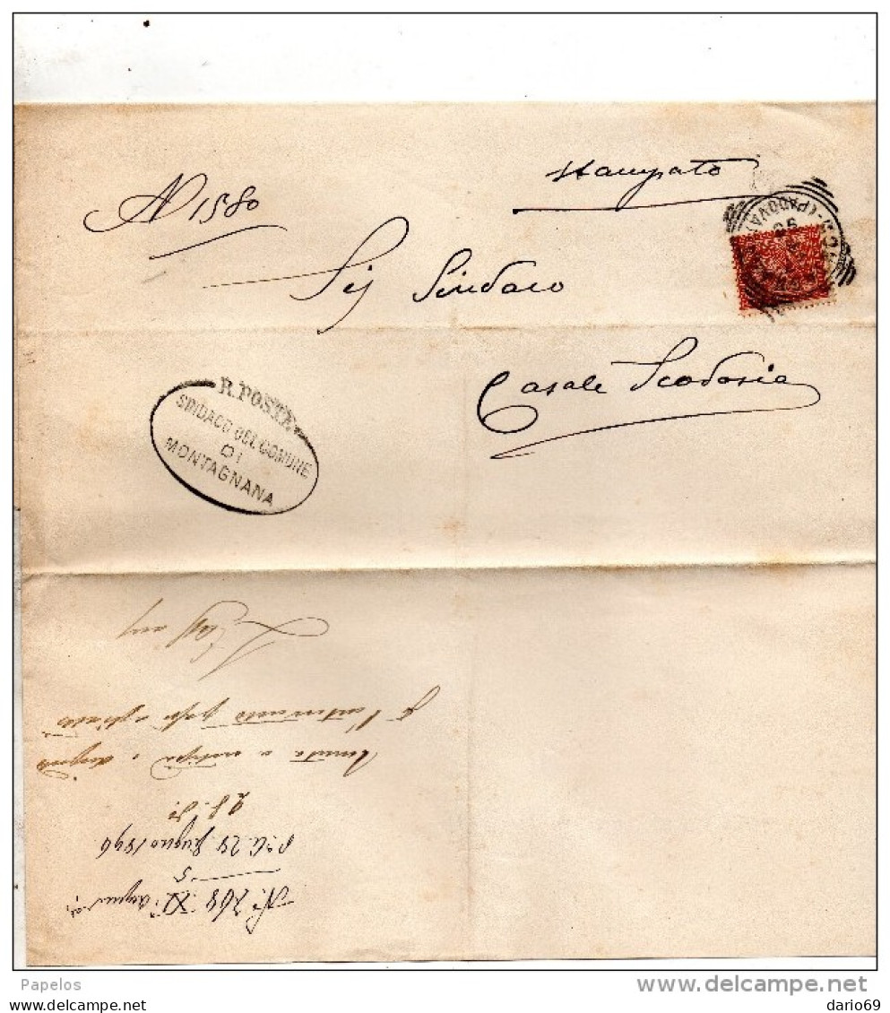 1896 LETTERA CON ANNULLO MONTAGNANA PADOVA - Storia Postale