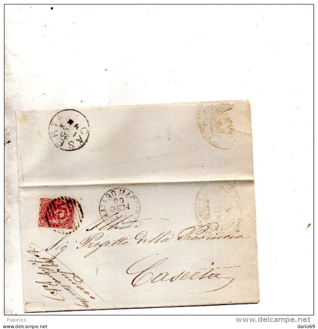 1885  LETTERA CON ANNULLO PIGNATARO MAGGIORE CASERTA - Storia Postale