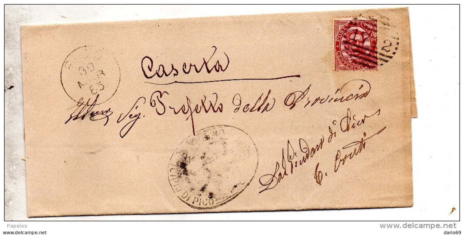 1885  LETTERA CON ANNULLO PICO FROSINONE - Storia Postale