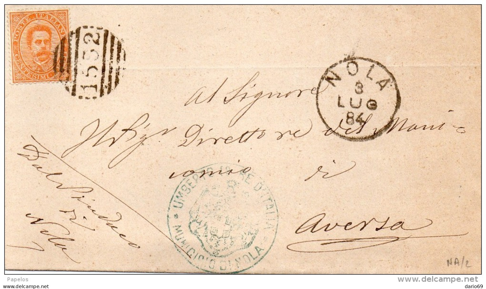 1884  LETTERA CON ANNULLO NOLA - Poststempel