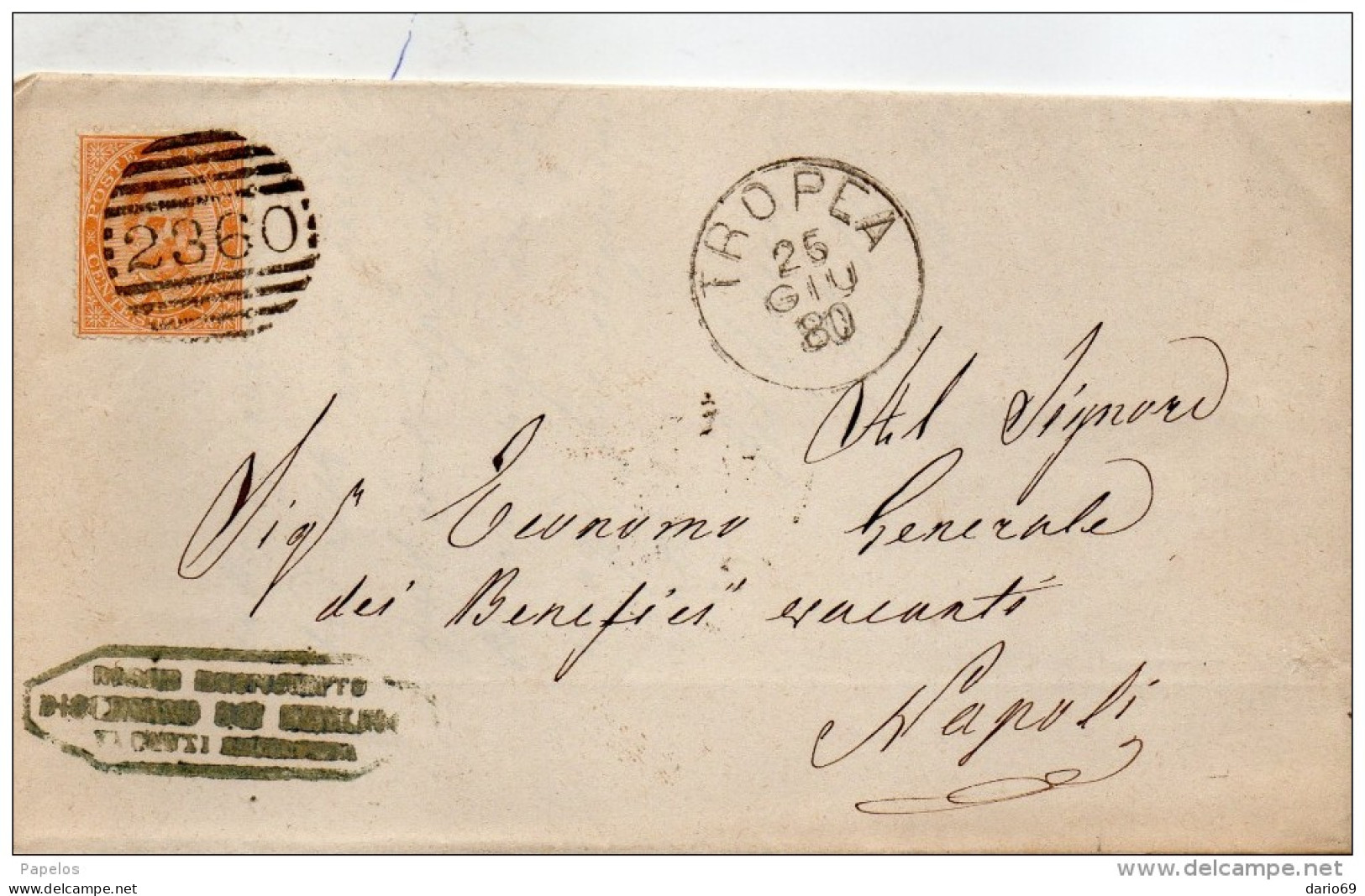 1880  LETTERA CON ANNULLO TROPEA  CATANZARO - Storia Postale