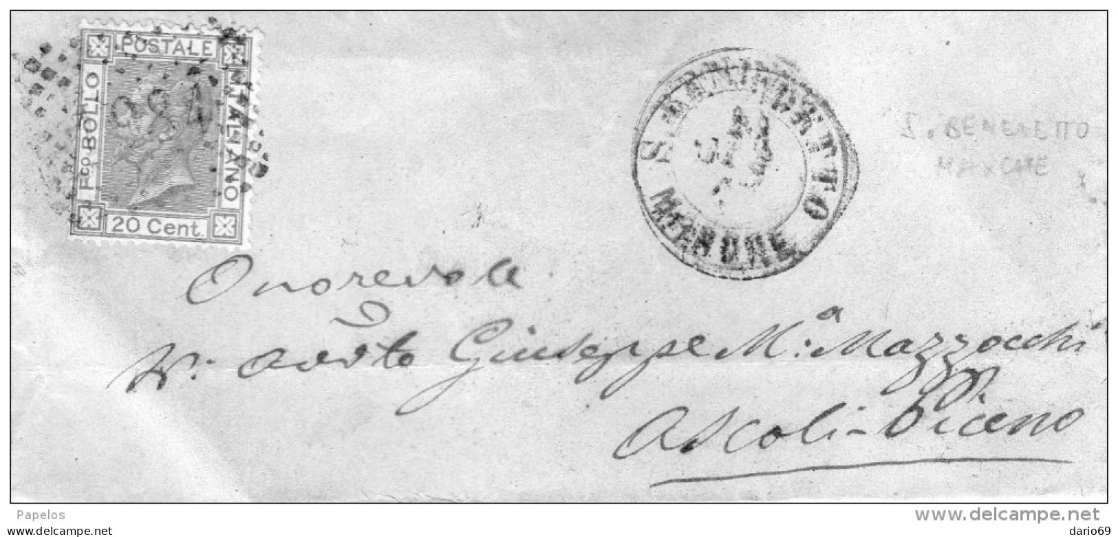 LETTERA CON ANNULLO S. BENEDETTO MARCHE - Poststempel