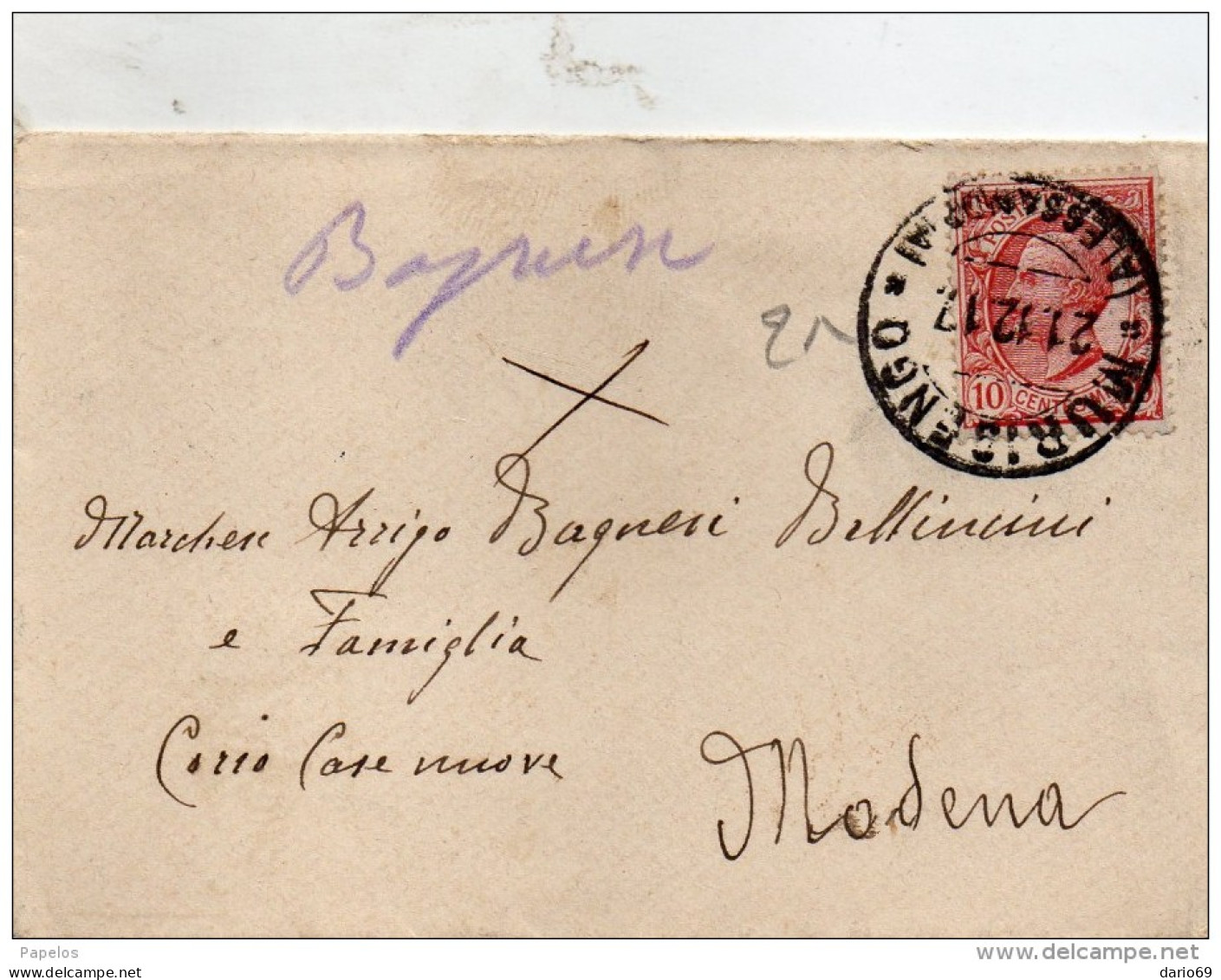 1917 LETTERA CON ANNULLO MURISENGO ALESSANDRIA - Storia Postale