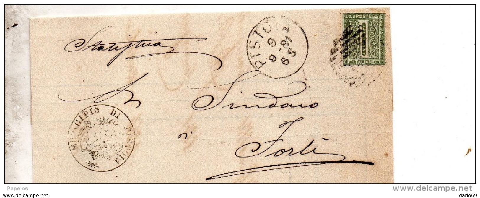 1881 LETTERA CON ANNULLO PISTOIA - Poststempel