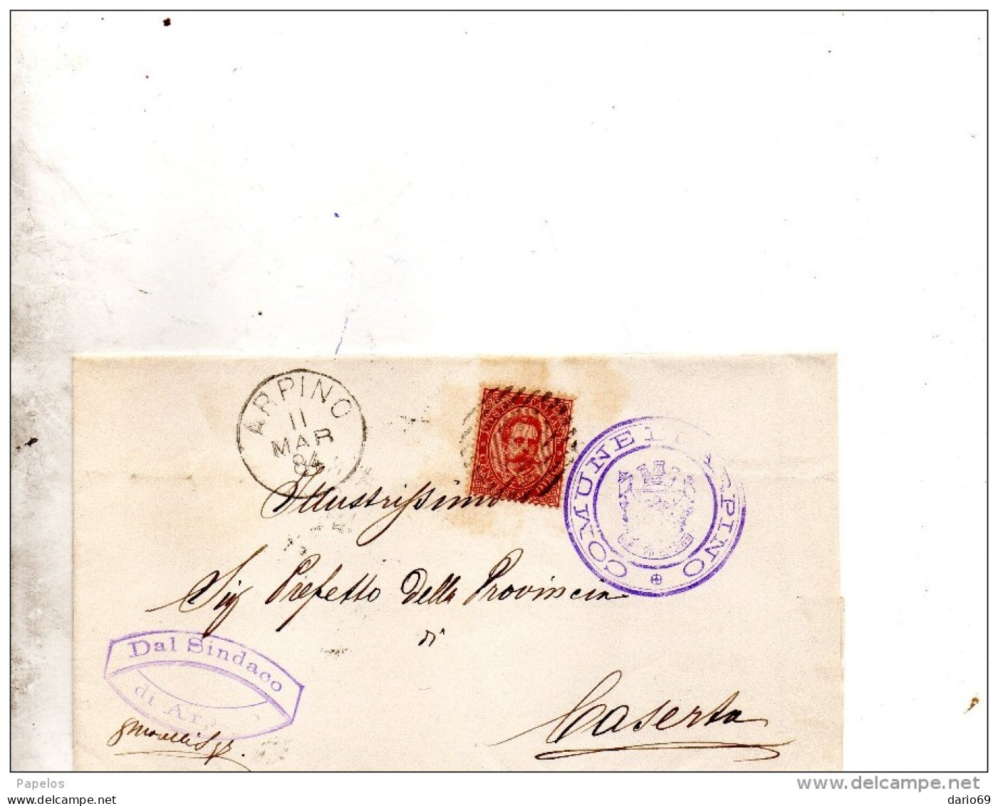 1884  LETTERA CON ANNULLO ARPINO FROSINONE - Poststempel