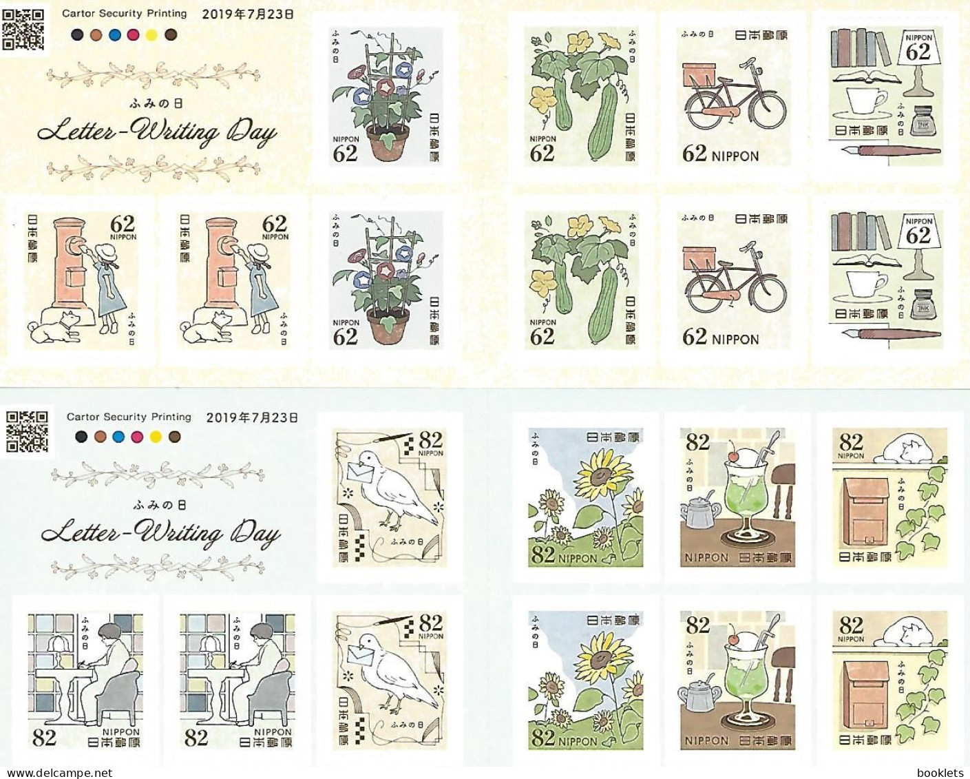 JAPAN, 2019 Booklet 89/90, 10x62, 10x82, Letter Writing Day 2019 - Otros & Sin Clasificación