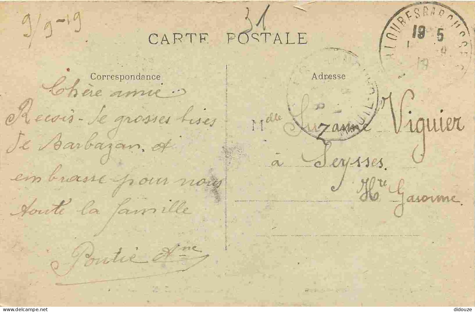 31 - Barbazan - La Source - Animée - Correspondance - CPA - Oblitération Ronde De 1919 - Voir Scans Recto-Verso - Barbazan