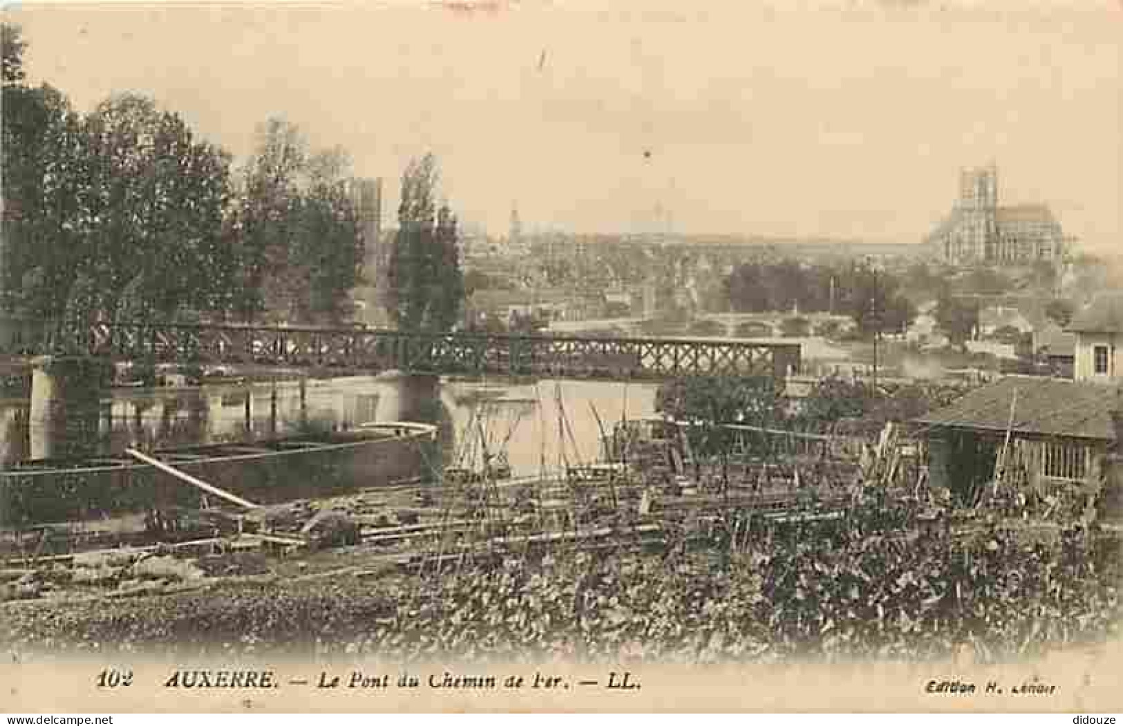 89 - Auxerre - Le Pont Du Chemin De Fer - Correspondance - Voyagée En 1916 - CPA - Voir Scans Recto-Verso - Auxerre