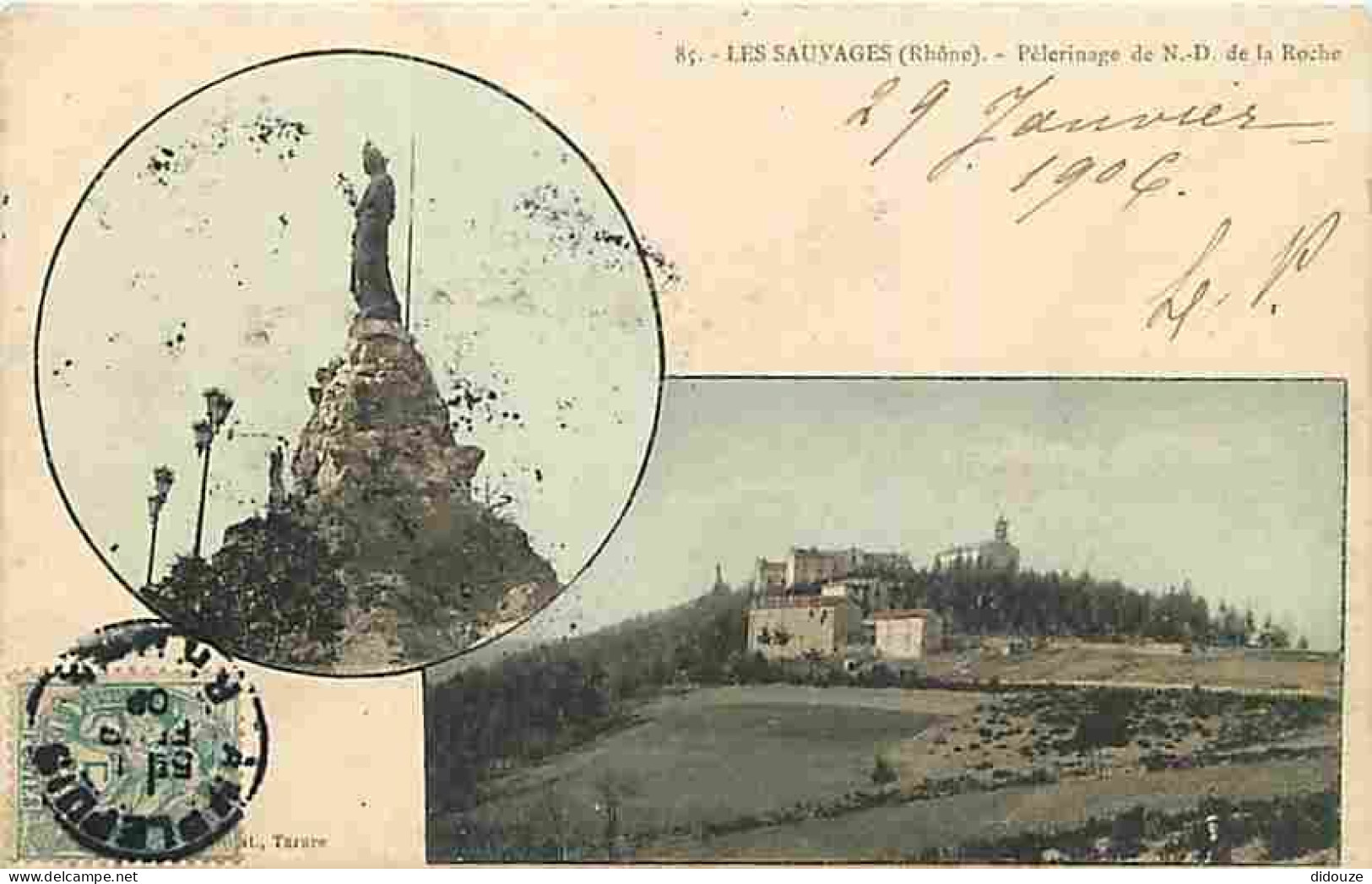 69 - Les Sauvages - Pèlerinage De Notre Dame De La Roche - Multivues - Colorisée - Oblitération Ronde De 1906 - Etat Lég - Other & Unclassified