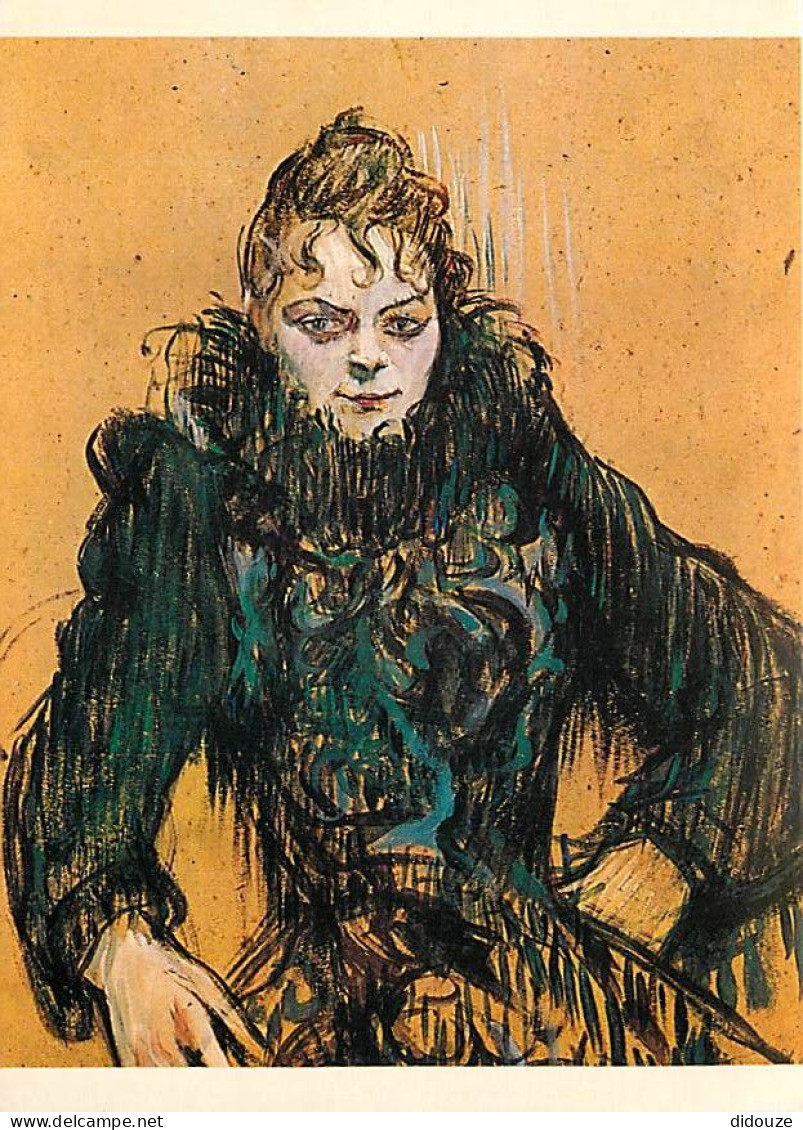 Art - Peinture - Henri De Toulouse Lautrec - La Femme Au Boa Noir, 1892 - CPM - Voir Scans Recto-Verso - Schilderijen