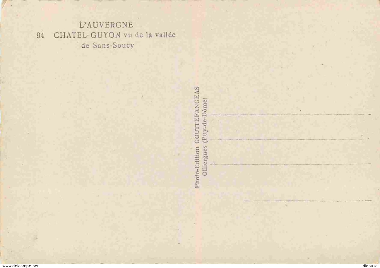 63 - Chatelguyon - Vu De La Vallée De Sans-Soucy - Carte Dentelée - CPSM Grand Format - Etat Pli Visible - Voir Scans Re - Châtel-Guyon