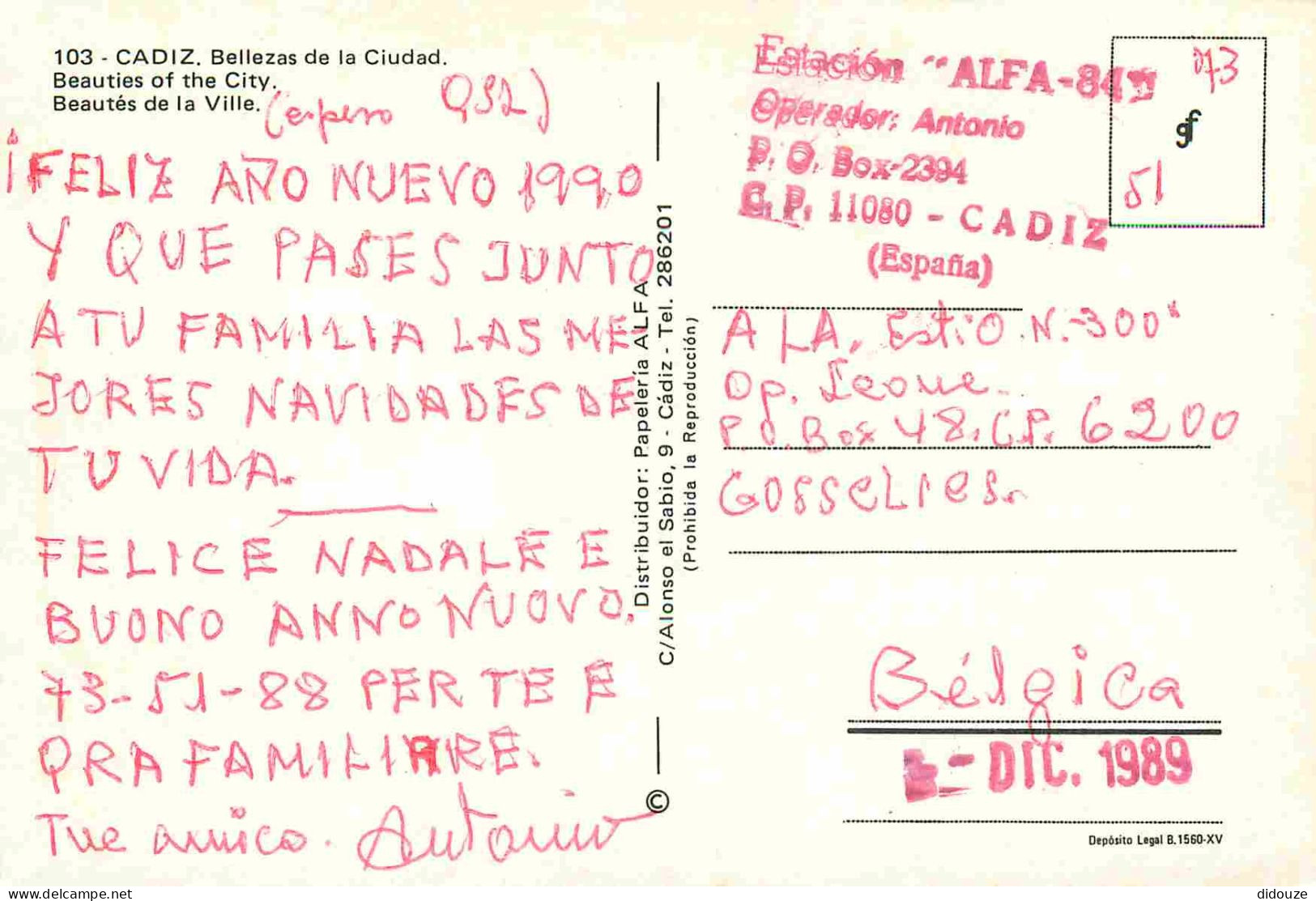 Espagne - Espana - Andalucia - Cadiz - Multivues - Carte Géographique - CPM - Voir Scans Recto-Verso - Cádiz