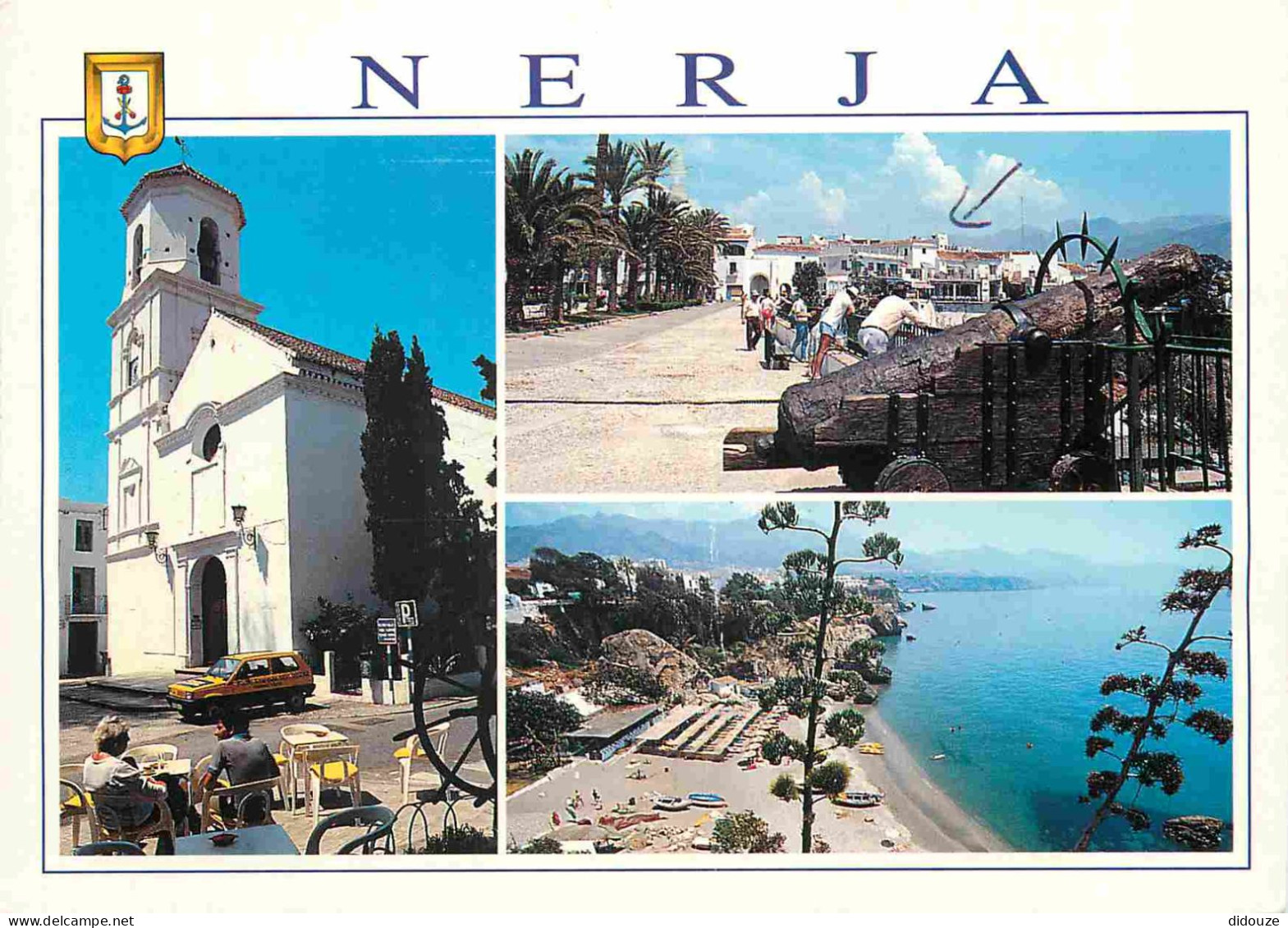 Espagne - Espana - Andalucia - Nerja - Multivues - Automobiles - Canons - Costa Del Sol - CPM - Etat Légères Froissures  - Malaga