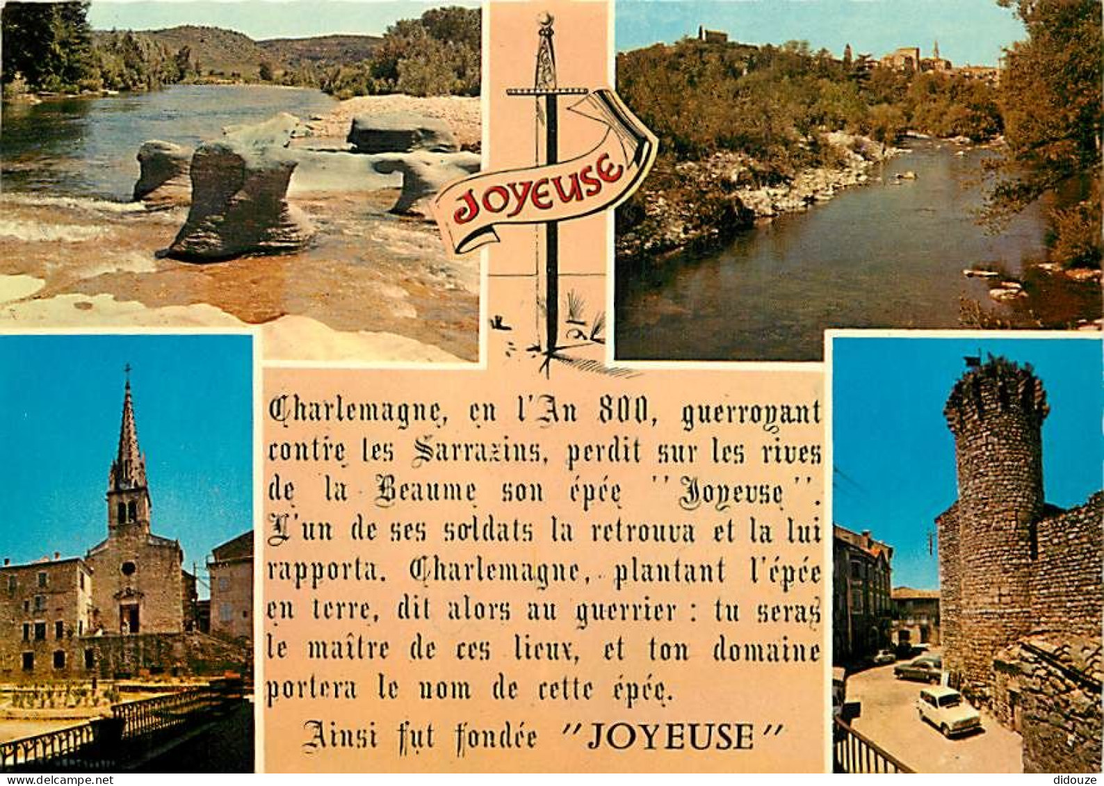 07 - Joyeuse - Multivues - Automobiles - Vieilles Pierres - CPM - Carte Neuve - Voir Scans Recto-Verso - Joyeuse