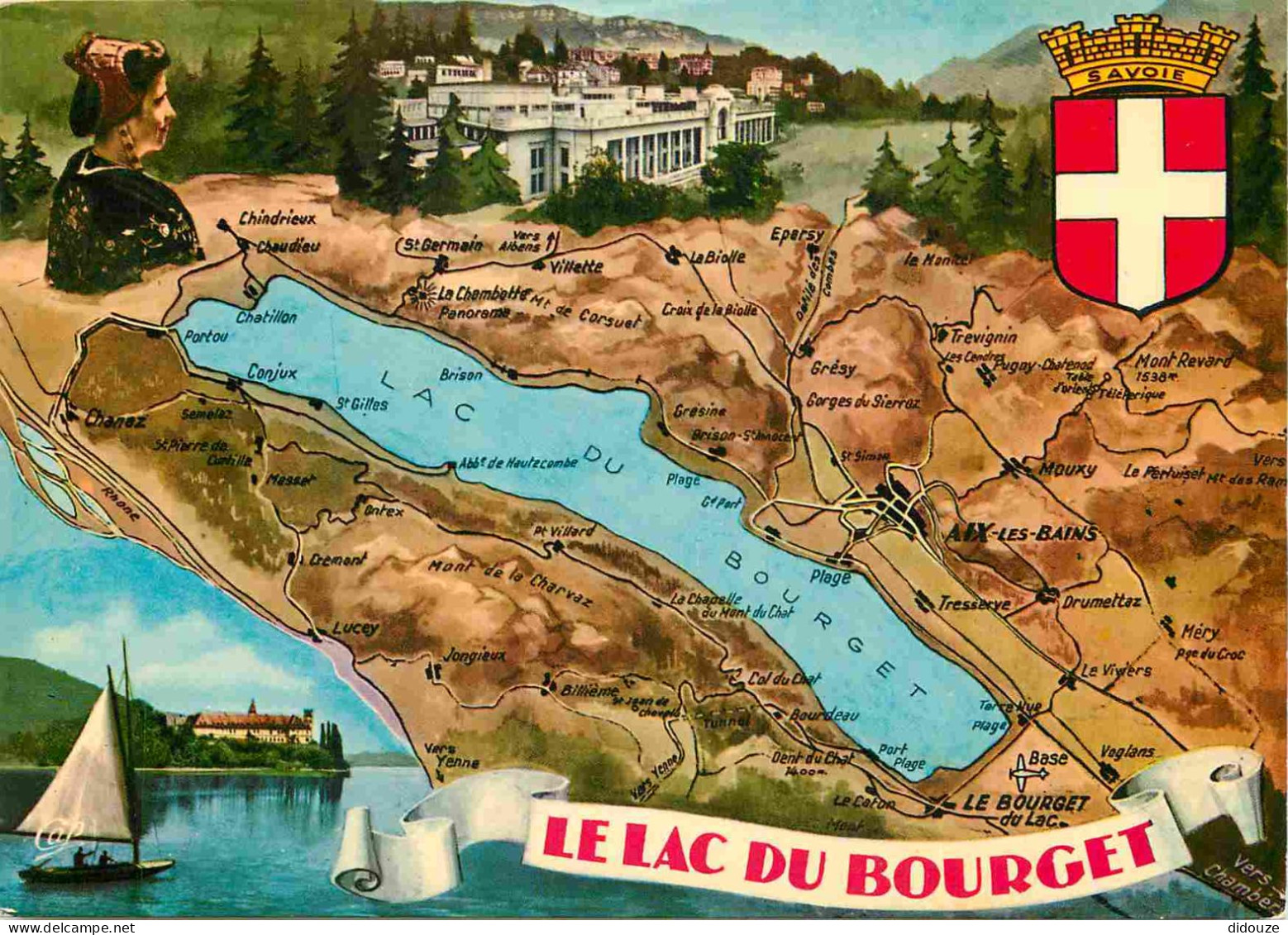 73 - Lac Du Bourget - Carte Géographique - CPM - Voir Scans Recto-Verso - Le Bourget Du Lac